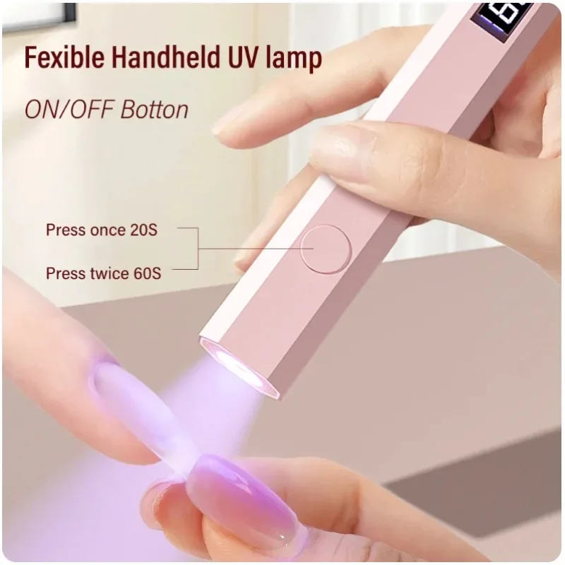 Vrecká Mini na nechtovú lampu UV LED svetlo na nechty na vytvrdzovanie všetkých gélových leštín USB Nabíjateľné rýchle suché manikúrové strojové klince Art Art Tool