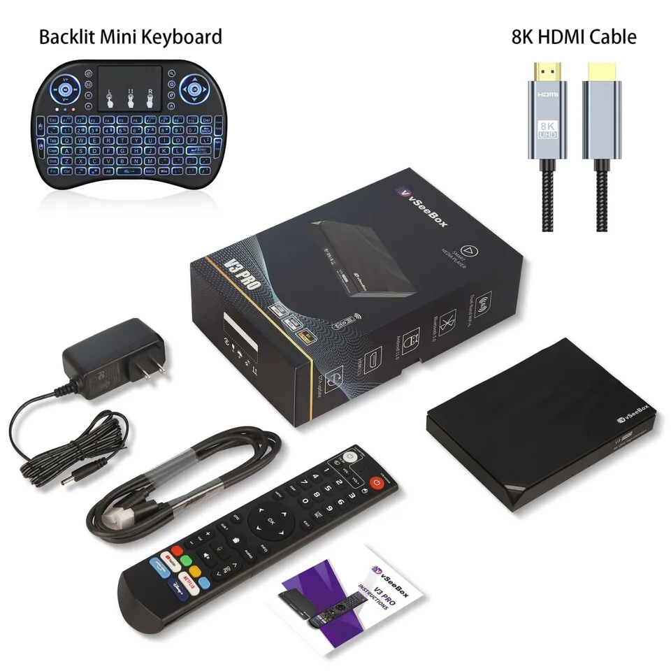 VSEEbox V3 Pro Diaľkové ovládacie prvky - hlasové ovládacie prvky Bluetooth