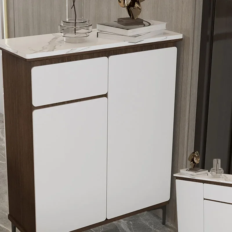 Vstupné úložisko tenké dvere obuvi drevená spálňa hrudná lavica Moderný vstupný hal