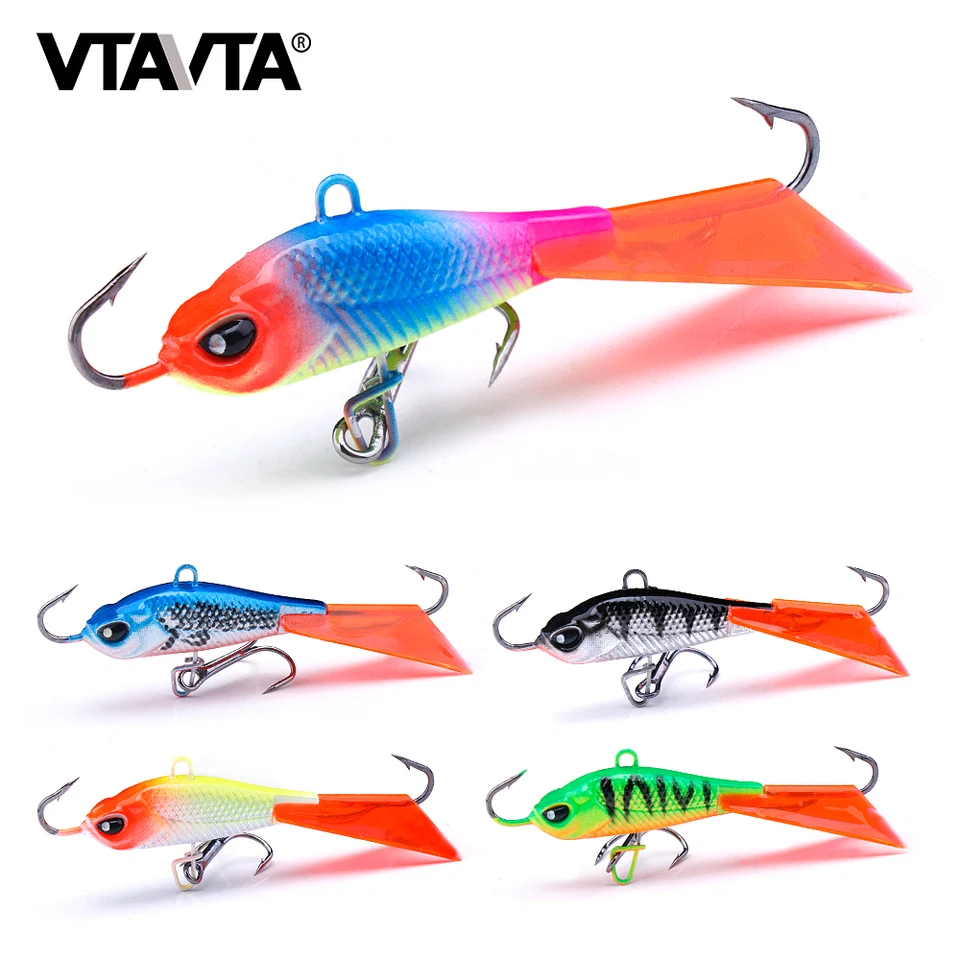 VTavta Winter Ice Fishing Laste Balancer 3D Eyes 63 mm 15g rýchle potopenie kovového skladacieho pásu Wobbler vyvážené pre Pike Pesca Tackle