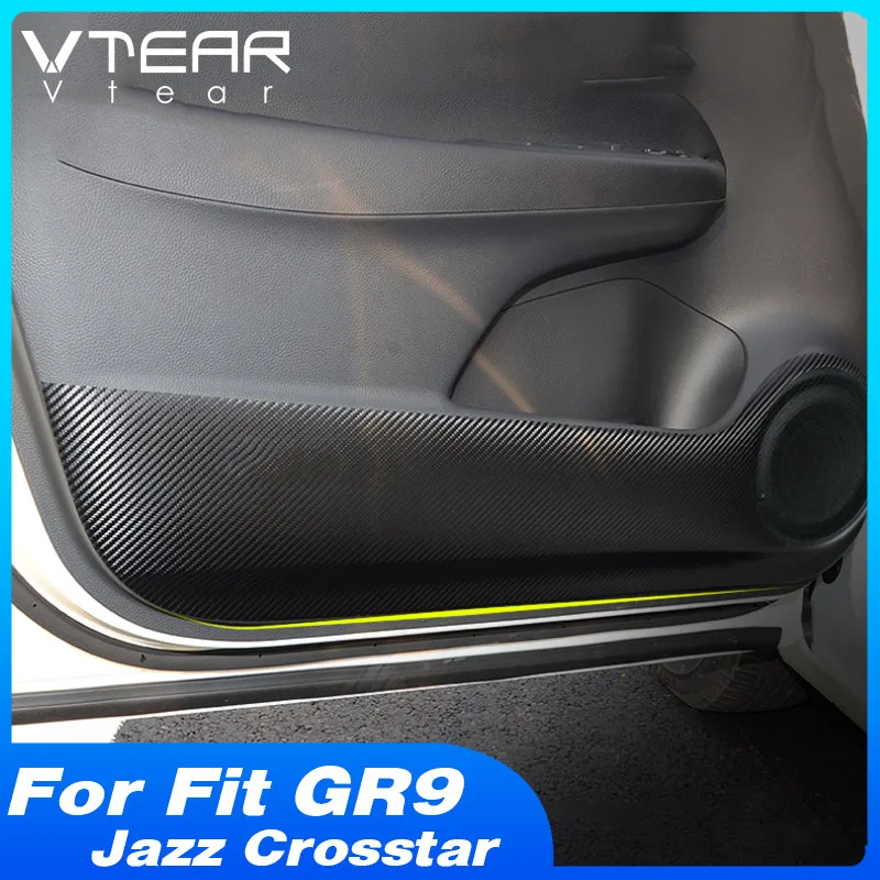 Vtear auto anti-kick nálepky na kožené kožené kožené rukavice v rukaviciach Ochranný film pre Honda Fit GR9 Jazz Crosstar 2021