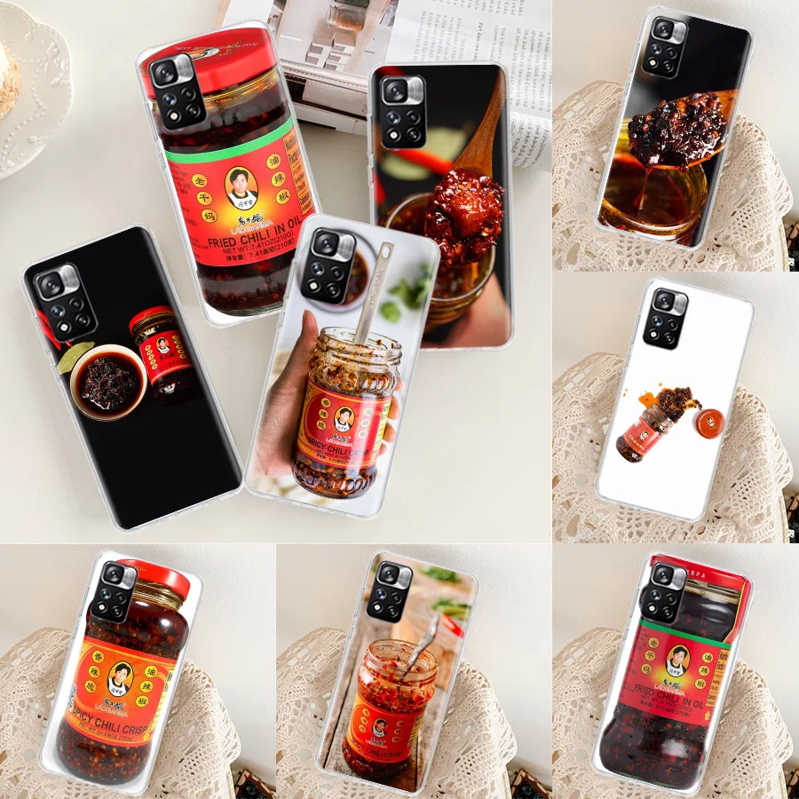 Vtipná chilli omáčka Lao Gan MA telefónny puzdro pre Xiaomi Mi 14 12 10 Lite 12x 12t 13 5G 10T Pro 11i 9 8 A3 CC9 6x 5x Capa Coque F