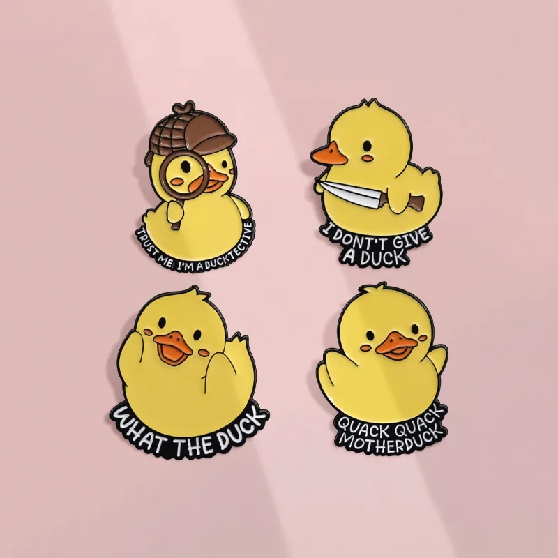 Vtipná karikatúra Duck Smalt Broš
