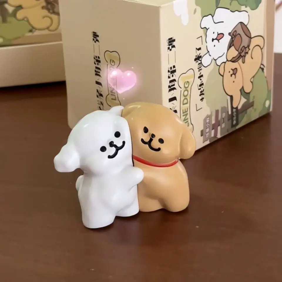 Vtipná karikatúra magnetický psí reťaz kľúča bábiky Puppy pár batoh