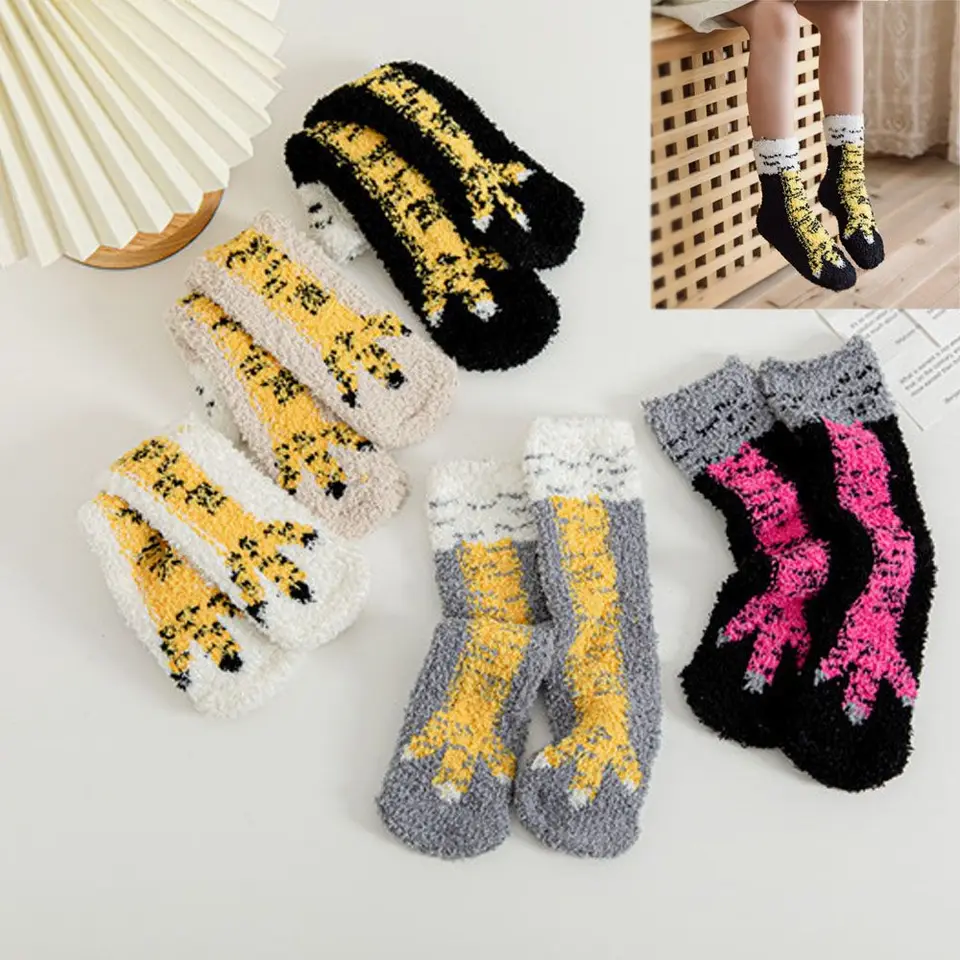 Vtipná karikatúra Soft Winter Autumn Chicken Netgh S ponožky teplé pre dieťa 3D tlačené ponožky