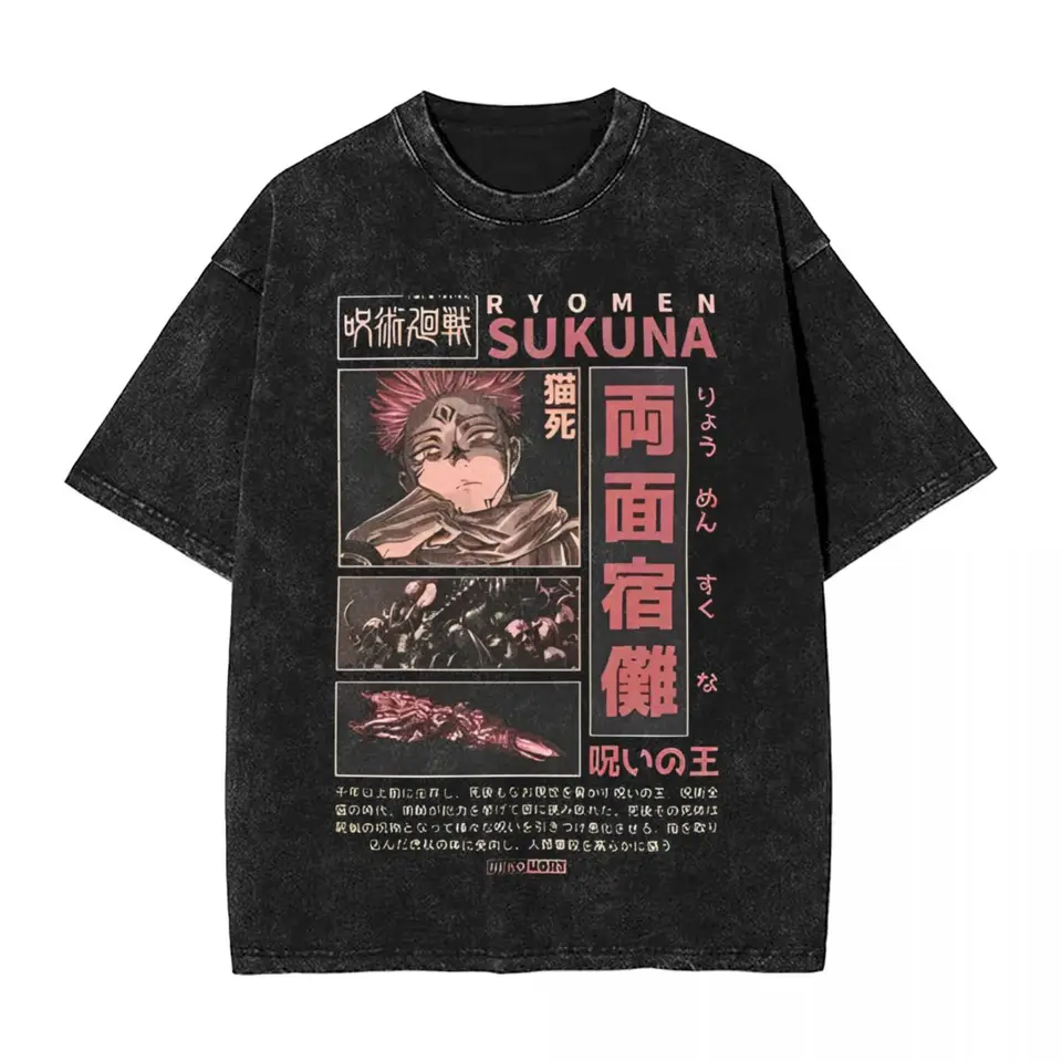 Vtipné anime jujutsu kaisen tričko s krátkym rukávom tričko Harajuku Ryomen Sukuna Novinka