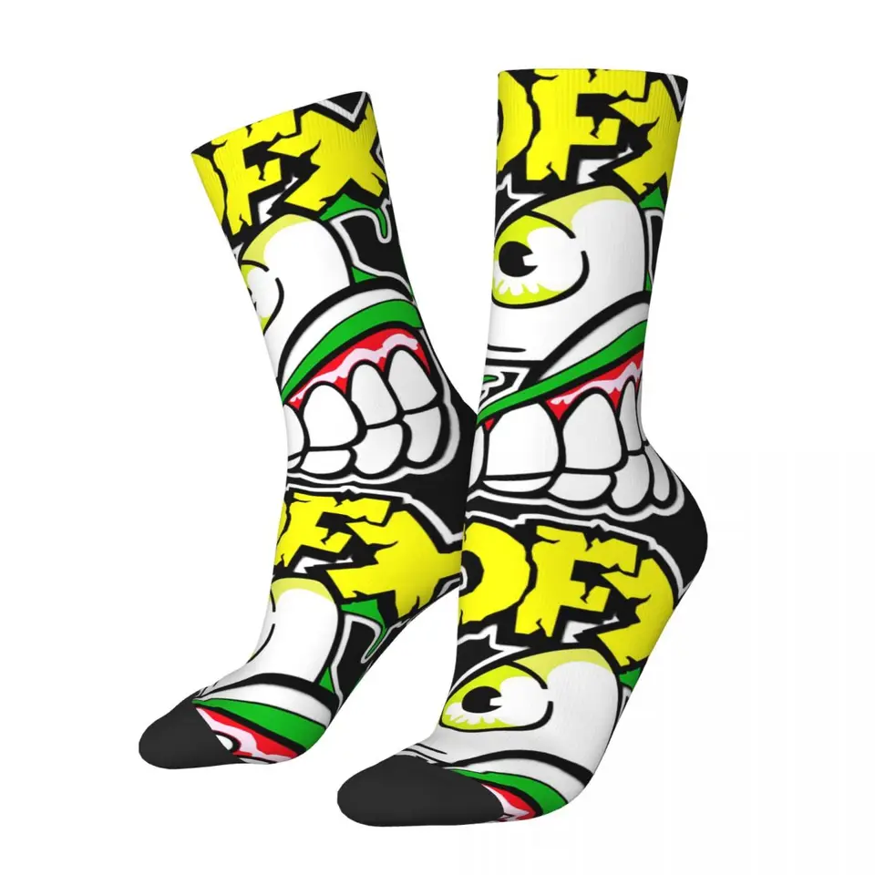 Vtipné bláznivé kompresia punk rock ponožka pre mužov hip hop harajuku n-nofx šťastný bezšvový vzor tlačených chlapcov Crew Sock Novinka