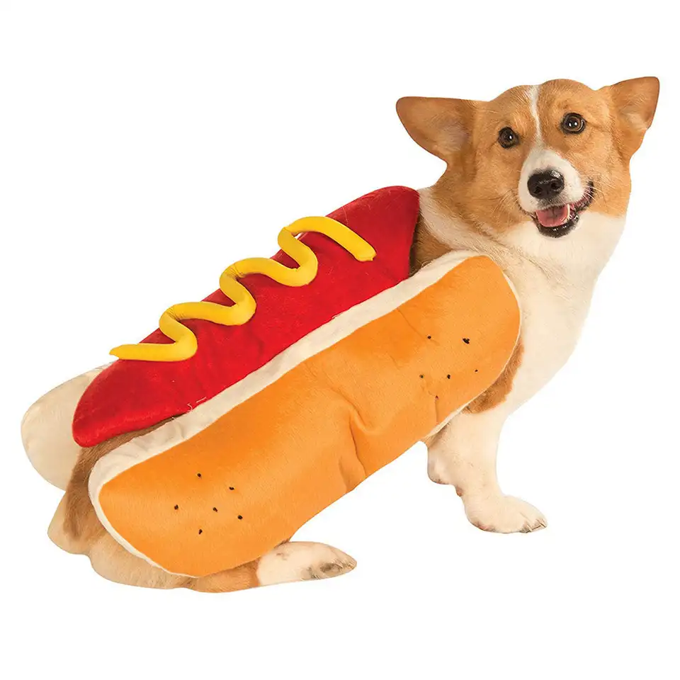 Vtipné kostýmy pre psov v tvare Hot Dog v tvare jazvečkovú klobásu nastaviteľné oblečenie Pet Destrec Obliekanie obliekanie mačacie večierok vianočné kostýmy