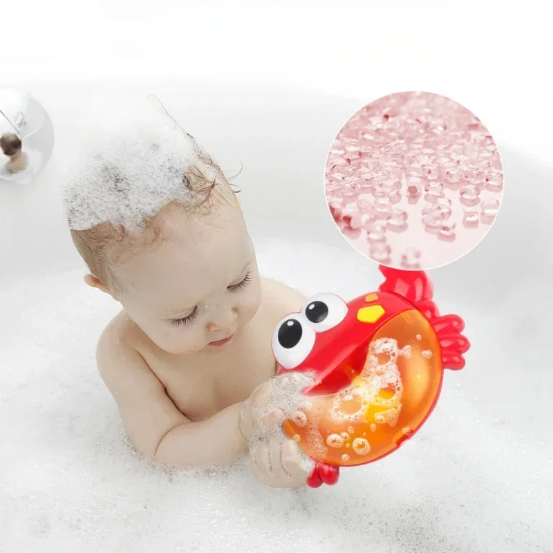 Vtipné krabie bublinky mydlové machine detská kúpeľová elektrická s hudobnými hračkami Deti Frog stroj