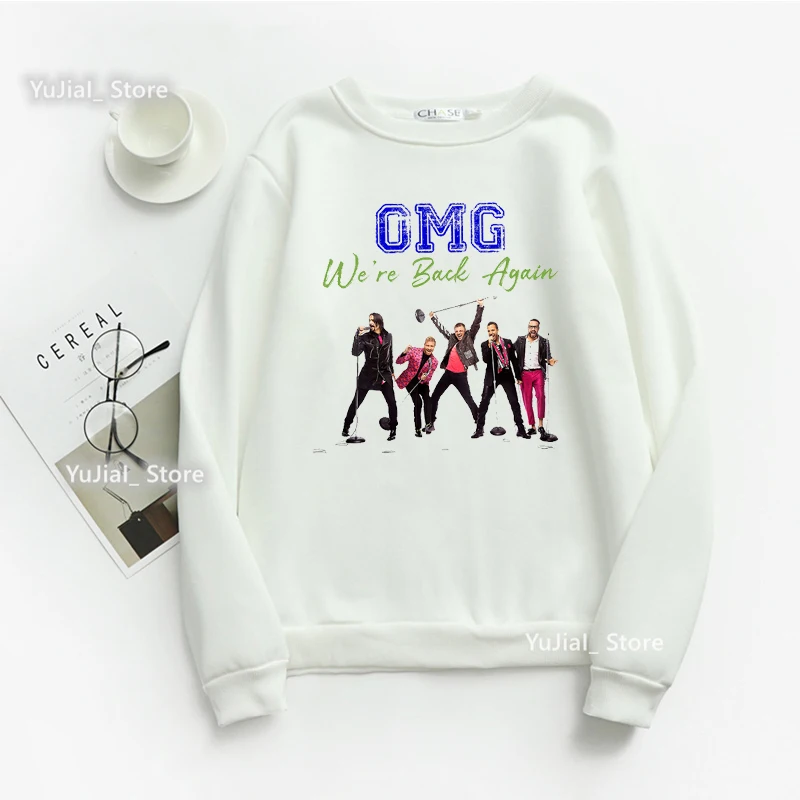 Vtipné mikiny omg sme späť znova grafická tlačová mikina dámske oblečenie 20224 Backstreet Boys World Jumper Femme Streetwear