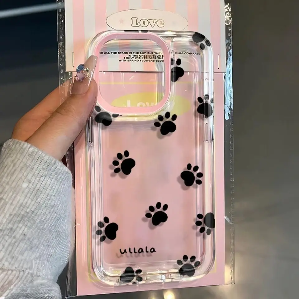 Vtipné roztomilé mačacie nohy psie labky s priehľadným vesmírnym telefónom puzdro pre Xiaomi Mi 10 10T 11 12 12T 13 14 Lite POCO F4 F5 X4 X5 Pro 5G Cover