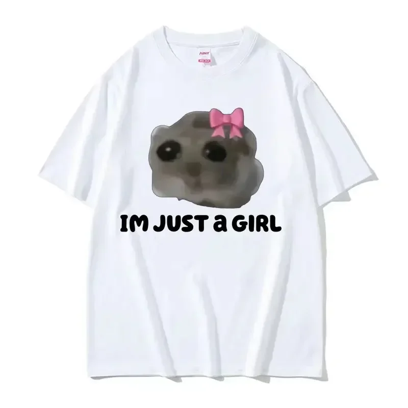 Vtipné trendy roztomilý kawaii smutný škrečok meme t košele Men ženy letné móda vinobranie tričko tričko Príležitostné nadmerné tričko Streetwear
