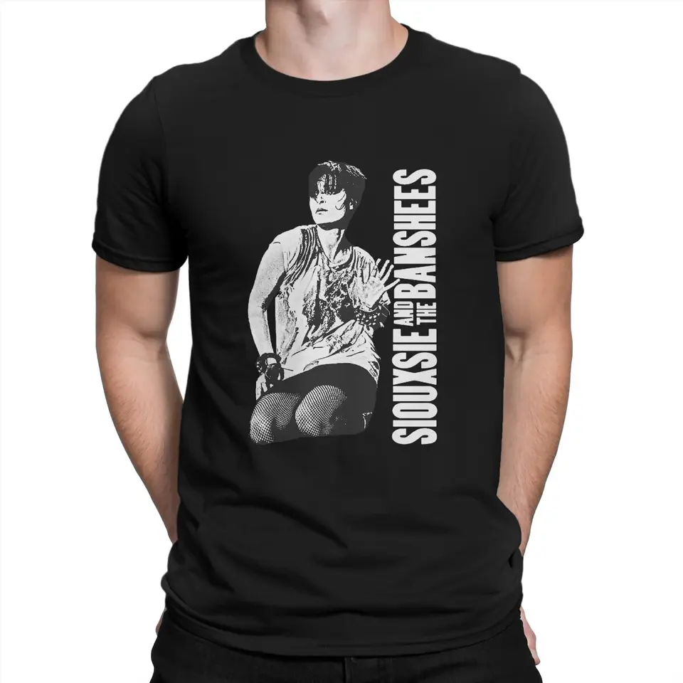 Vtipné tričko s výkrikom muži okrúhle krk bavlnené tričko Siouxsie a Banshees Rock Band s krátkym rukávom tričko narodeniny