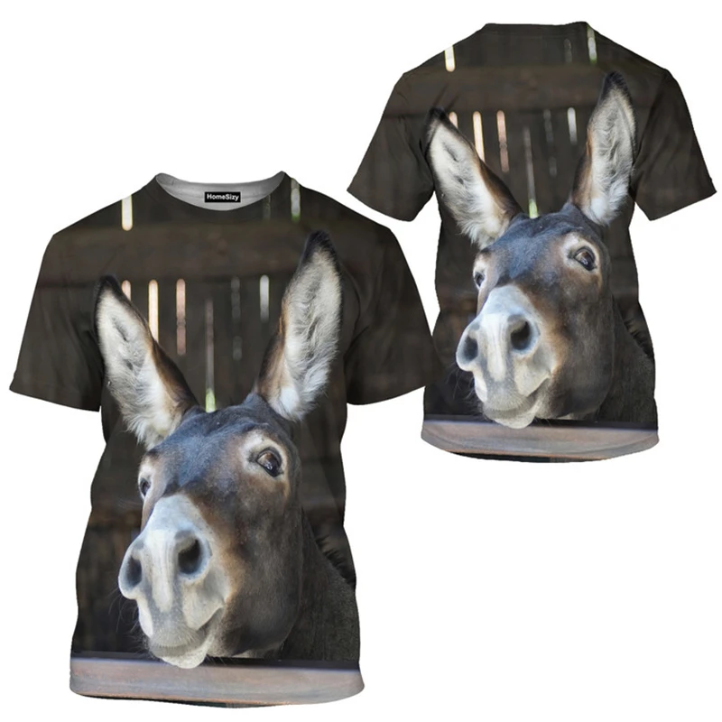 Vtipné tričká Donkey Tričká zvierat 3D tlač Muži Žena Streetwear Príležitostné tričká s krátkym rukávom nadmerne nadmerne