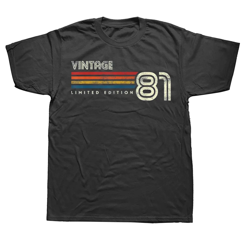Vtipné vinobranie 1981 tričká letného štýlu Grafické bavlnené streetwear s krátkym rukávom narodeniny darčeky Tričko Pánske oblečenie