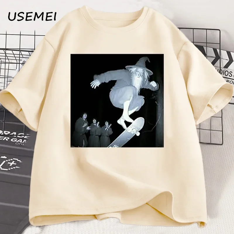 Vtipné vinobranie korčule Tshirt bavlnené tričko s krátkym rukávom Priedušné voľné oblečenie hip hopu ulica Retro cool dizajnérske oblečenie