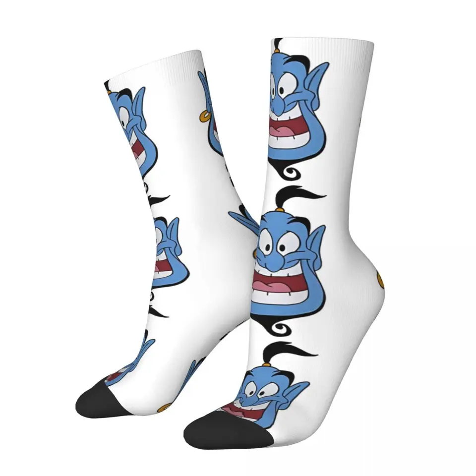 Vtipné šťastné Aladdin Vintage Harajuku Disney Street Style Novinka bezšvová posádka Crazy Sock