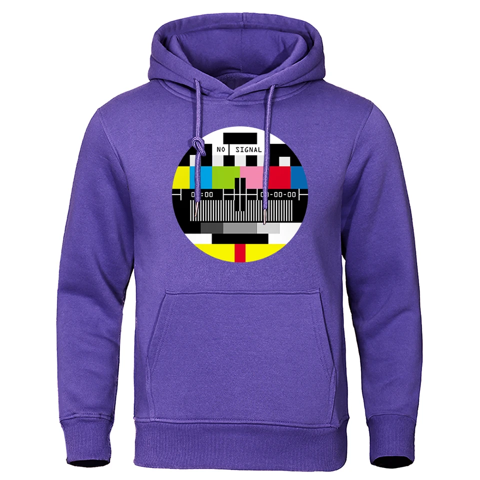 Vtipné žiadne logo signálu tlačené muži Mikina módne s kapucňou Vintage voľné mikiny Kórejské fleece oblečenie