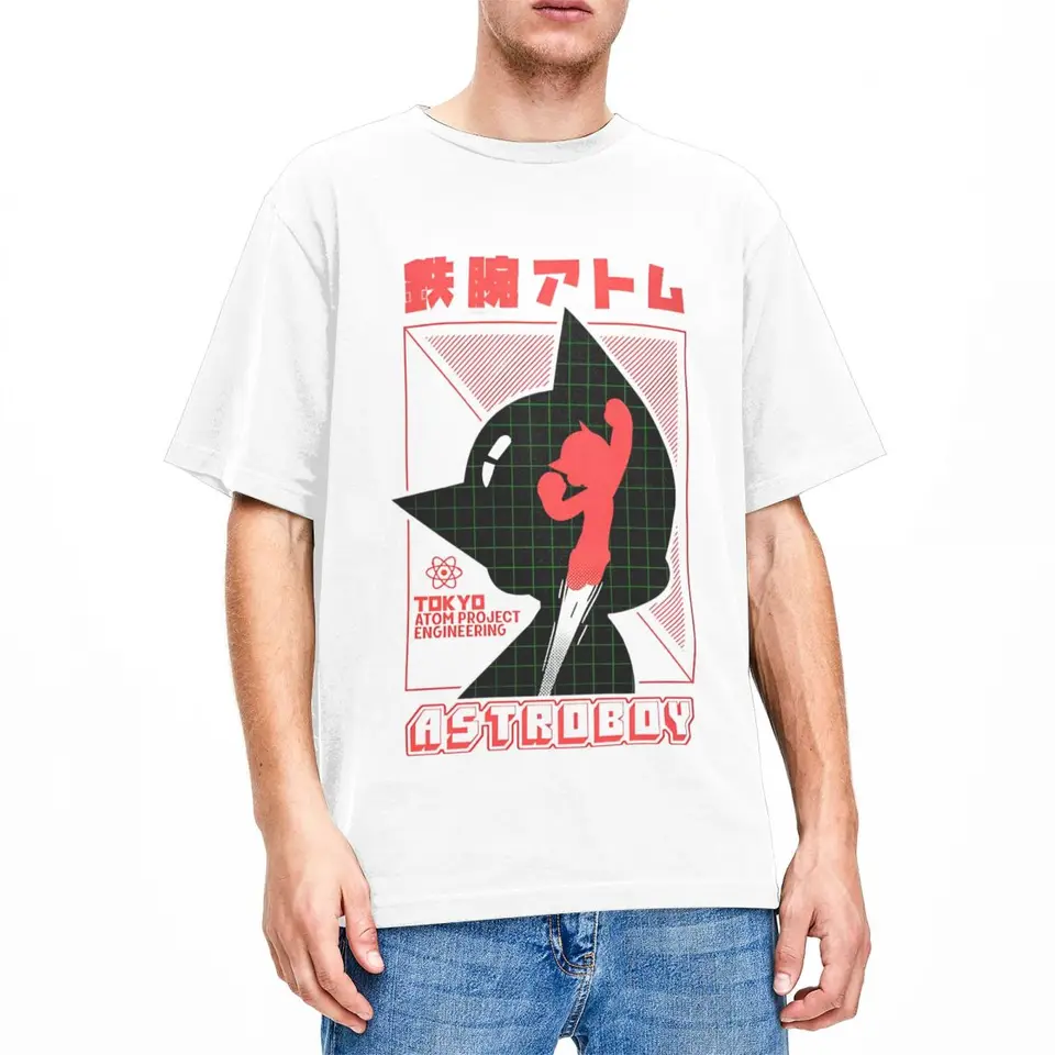 Vtipný astroboy Anime Men Dámske tričko Astro Boy atóm tričko s krátkym rukávom okrúhly golier Tričko Pure Cotton Printed Clothing