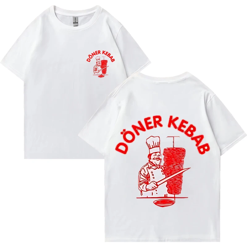 Vtipný doner kebab grafické tričko Men Dámske letné hip hopové streetwear Nadmerné bavlnené bavlnené tričká s krátkym rukávom Tričká ležérne oblečenie
