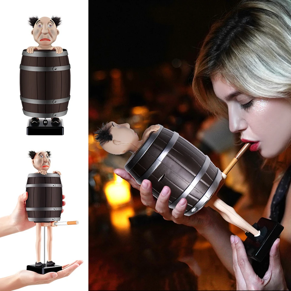 Vtipný držiak cigariet podivný strýko Santa Drevené cigarety Cigaret Cigaret Creative Spoof Opätovné použitie pre otca priateľa manžela darček