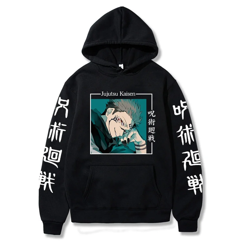 Vtipný karikatúra Harajuku Ryomen Sukuna Anime jujutsu Kaisen Hoodies Men Harajuku nadmerne nadmerne kórejské ulice príležitostné mikiny mikiny mikiny