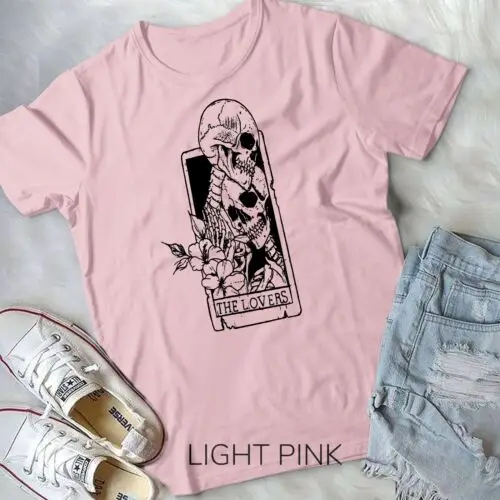 Vtipný kostrový pár Lovers Tarot Card Valentines Day unisex tričko