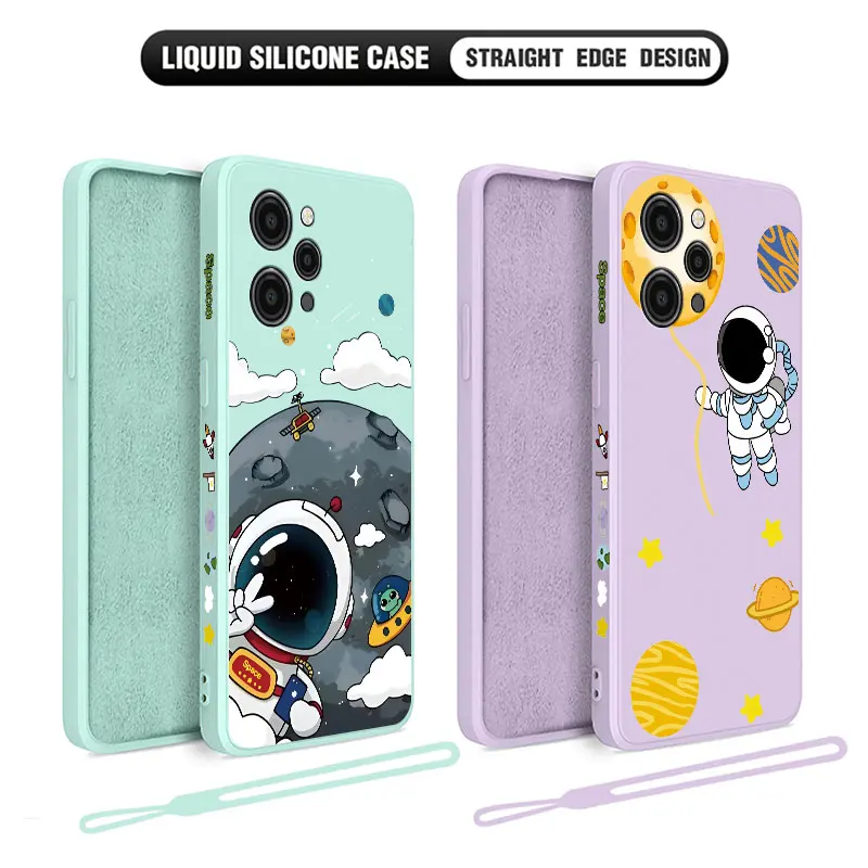 Vtipný puzdro na telefón astronaut pre Xiaomi Redmi 12c 10 10C 10a 9 9T 9a A1 K20 K30 Pro Plus 4G 5G Liquid Silikone Cover