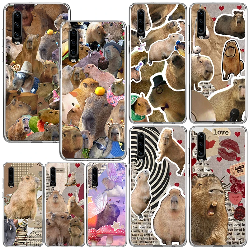 Vtipný puzdro na telefón Capybara pre Huawei P30 P30 P20 P20 Lite Mate 20 10 Pro Y5 Y6 Y7 Y9S P SMART Z Fundas Back Cover