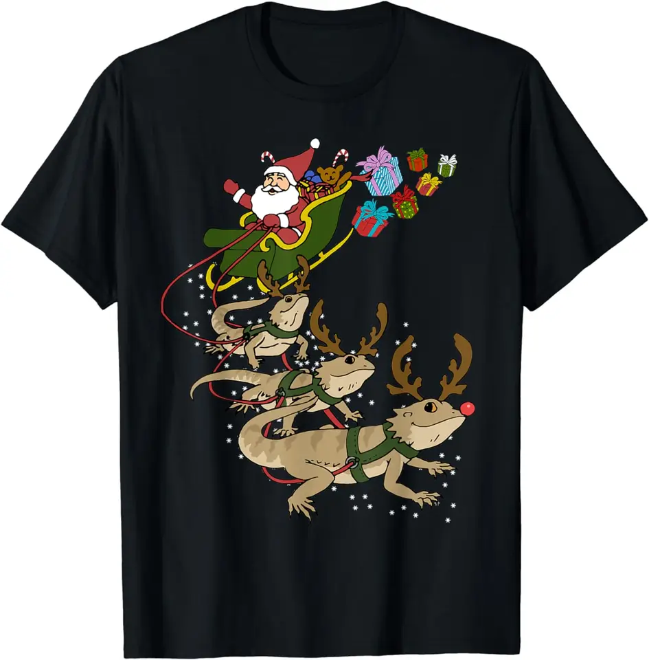 Vtipný Santa Reindeer brada draka vianočné darčekové tričko 100% bavlna O-krk na krátky rukáv Cast Mens Tričko S-3XL