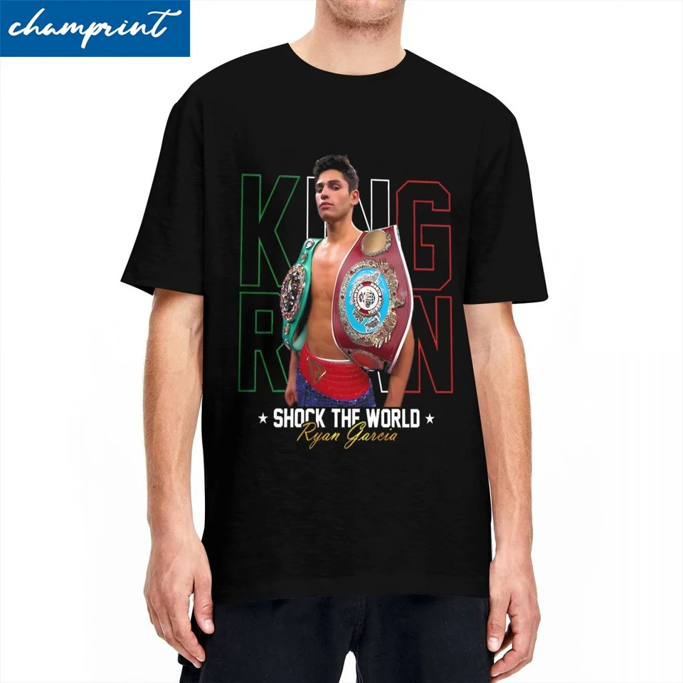 Vtipný skvelý model bojujúci Ryan Garcia Tričká Men Ženy Crewneck Pure Cotton T tričká s krátkym rukávom Plus oblečenie veľkosti