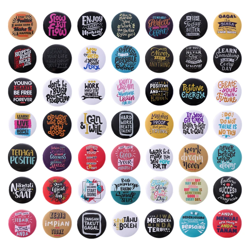 Vtipný slogan Tinplate Soft Button Pin PIN pomaly, ale prietok, môžem odkázať klopa batoh v kolíku šperky doplnkov pre priateľov deti