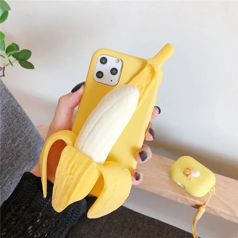Vtipný stresový reliéver odlúpaný puzdro na banánové telefóny pre iPhone 14 11 12 13 Mini Pro x XS max xr 7 8 6s plus SE 2020 Soft Coque Coque