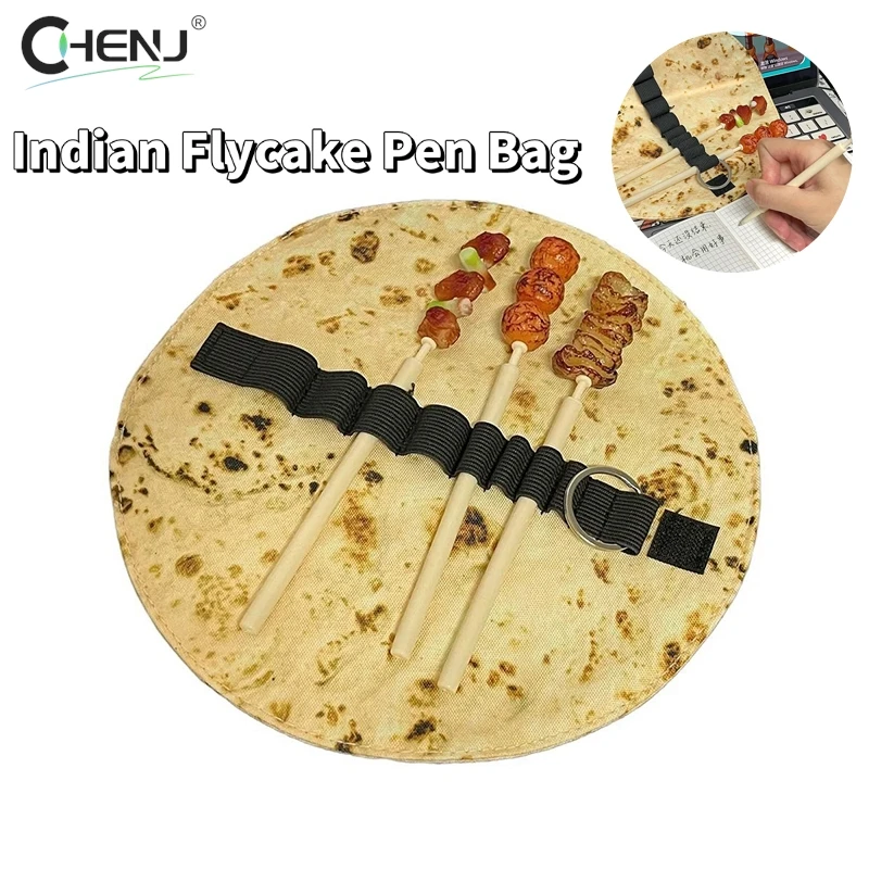 Vtipný tvar palacinky Multi funkčná skladovacia taška Simulácia Food Ballpoint Pen Stavery Storage Tašky Školské potreby