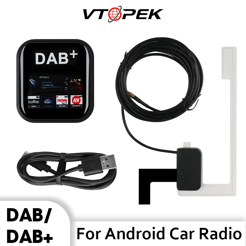 Vtopek DAB/DAB+ Anténa s USB Adapter Universal Android Car Radio GPS stereofónny prijímač Europe DAB DAB+ Play
