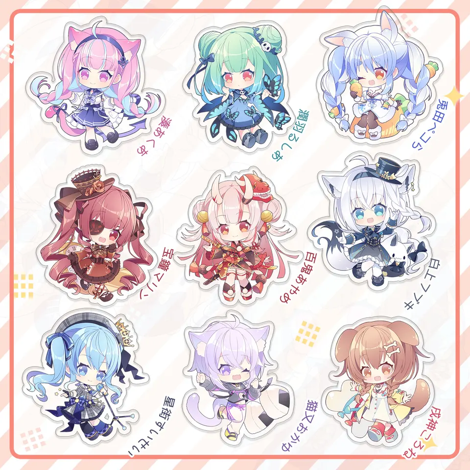 VTuber YouTuber Hollolive Shirakami fubuki Minato aqua Nakiri Ayame Houshou Marine Acrylová figúrka Keychain Tašky prívesok Animegift Animegift