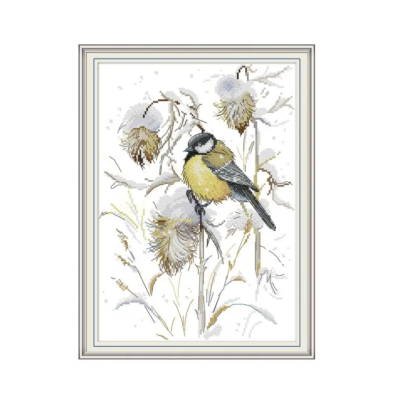 Vták na neskorom jesennom krížovom stehu súprava Aida 14ct 11ct Count Tlač Cross Cross Stitches vyšívanie výšivok kutil