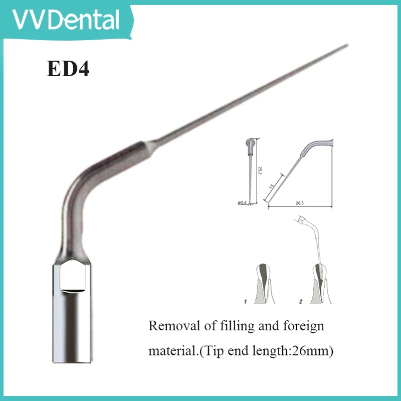 VVDental ultrazvukový zubný škálovač endo tipy ED4 EDDODONTICKÉ TIPY ZAMESTNANCIE FILE pre násadičku Satelec/DTE