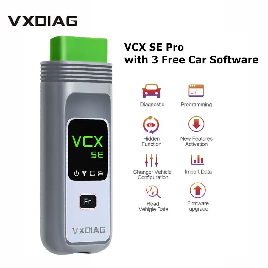 VXIDAG VCX SE Pro Diagnostický nástroj 3 v 1 OBD2 Automatický diagnostický nástroj s 3 bezplatným softvérom na automobil