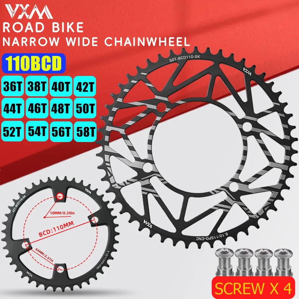 VXM Road Bicycle 110BCD úzky široký reťazový koleso 36/38404244/464850/52545658T