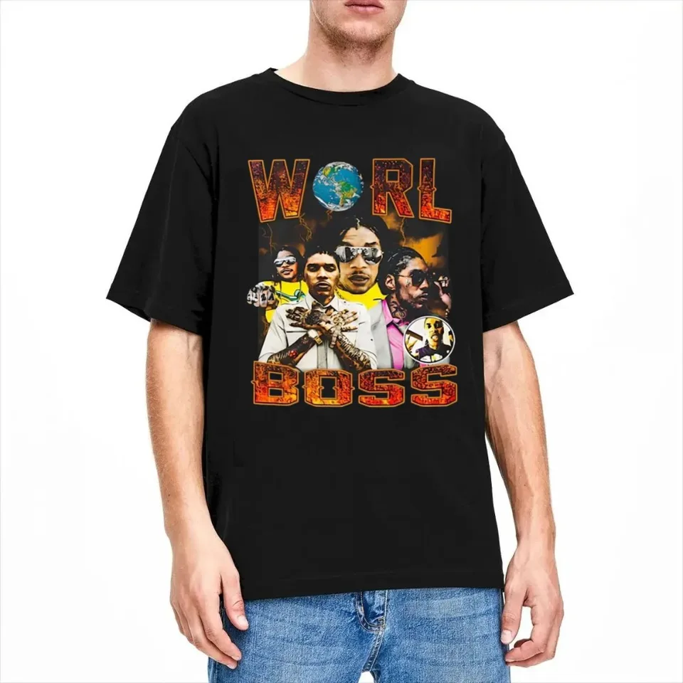 Vybz Kartel Pánske tričko Cotton Crew Neck Krátke rukávy Tshirt Hip Hop Tirk