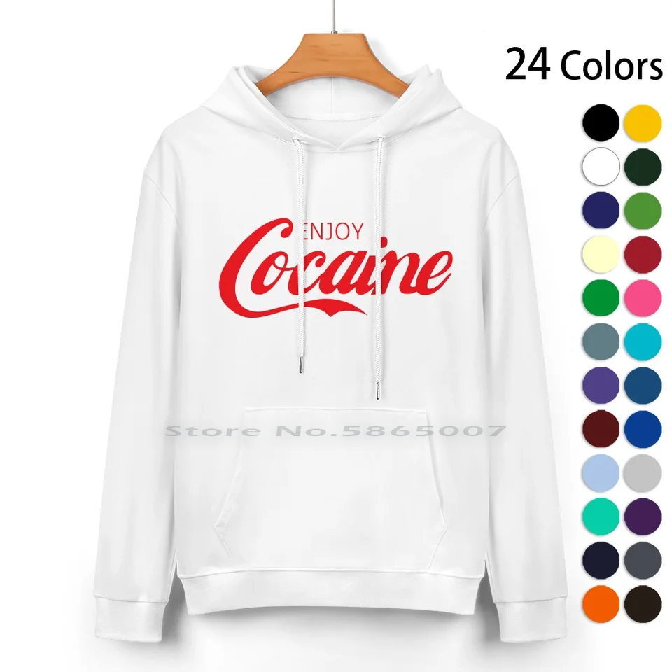 Vychutnajte si kokaín červený štýl Pure Cotton Hoodie Sweater 24 farieb kokaín Je to trochu viac biela na čiernej Kolumbii pablo escobar