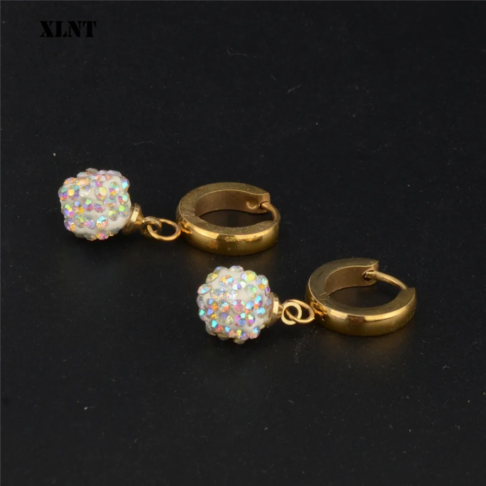 Vyhlásenia XLNT Vyhlásenia 2019 Square Geometrické náušnice pre ženy Crystal Luxury Svadobné kamienky náušnice Zlatá farba Zlatá