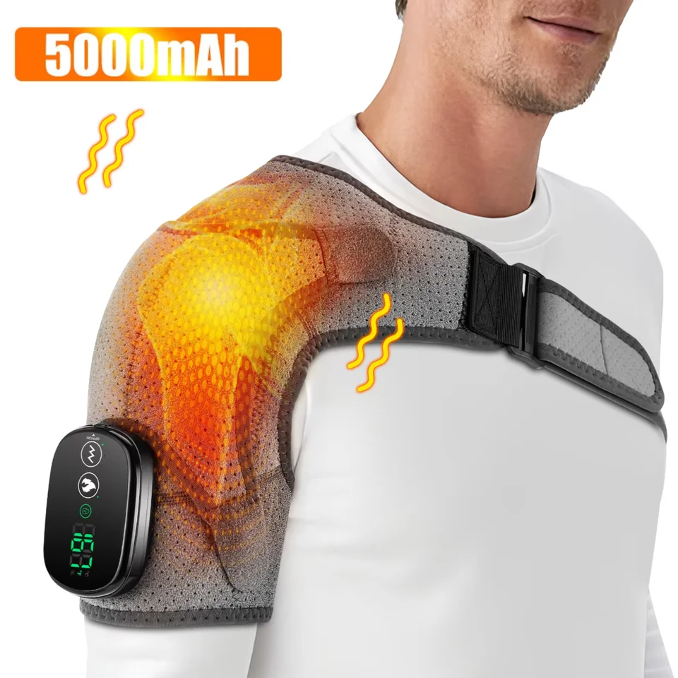 Vyhrievané ramenné parné pásové vibrácie Massager Massager Elektrický ohrievač fomentácie inteligentná masáž stroja teplota