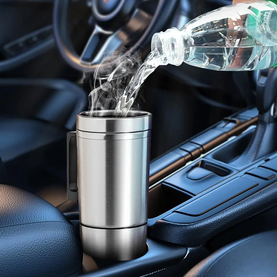 Vykuchovacie poháre vozidla 12 V 24 V 500 ml z nehrdzavejúcej ocele Vodná káva Káva elektrický kanvica ohrievač automobil s fľašou fľaša fľaša voda
