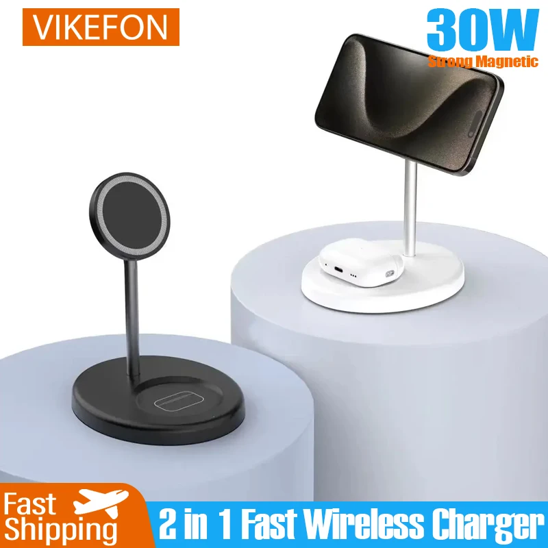 Vylepšené 30 W Magnetic 2 in 1 Wireless Stand pre iPhone 15 14 13 12 Pro Max