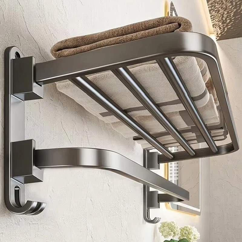 Vylepšite a zahusťujte sivú/čiernu 50 cm-60 cm držiak na hliníkový držiak na uteráky s držiakom na uteráky s háčikmi