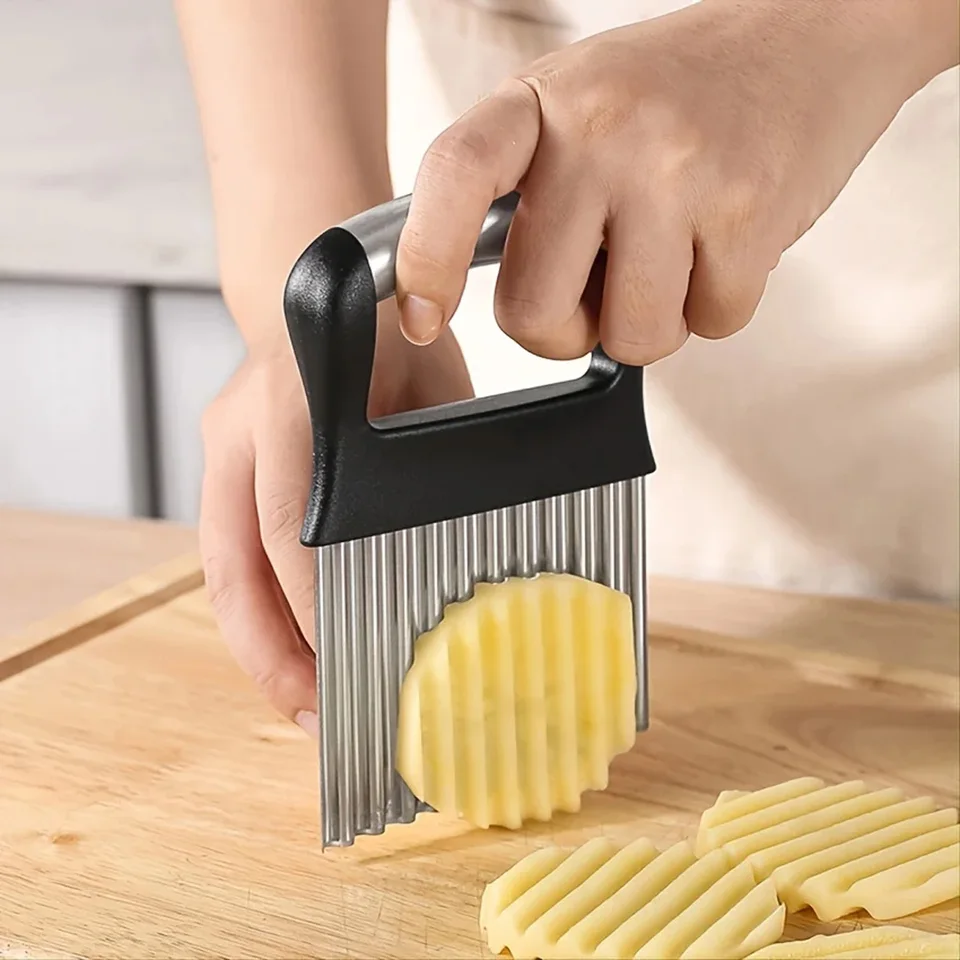 Vylepšite svoju kuchyňu s rezačkou 1pc Crinkle - vlnitý nôž na ovocie, zeleninu, šalát, mrkvu, zemiaky a hranolky