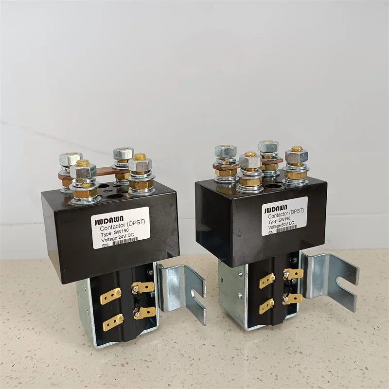 Vymeňte Albright SW190 24V 60V 200A Normálne otvorený stykač s dvojitým pólom s jedným hodom 24 60 volt 200 AMP solenoidového relé prepínača