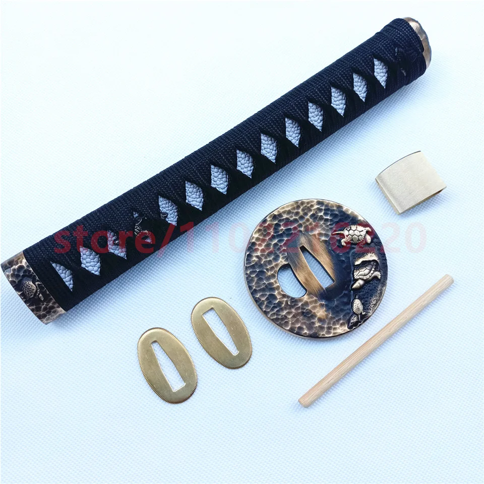 Vynikajúca tsuka rukoväť päty mosadz Tsuba handguard strážca habaki seppa pre japonské skutočné japonsko samurai katana meč s mečom nové